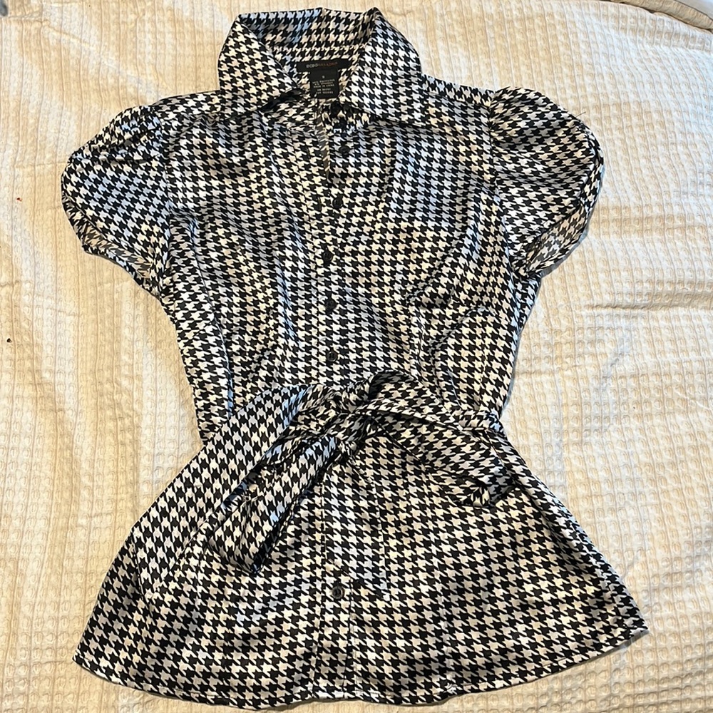 BCBG gingham dress blouse